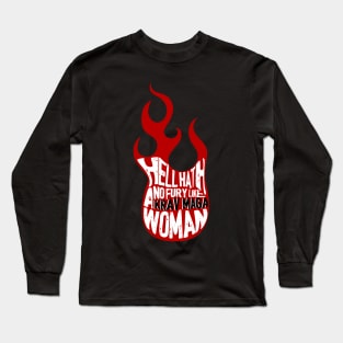 Krav Maga Gift Ideas for Women with Flames Long Sleeve T-Shirt